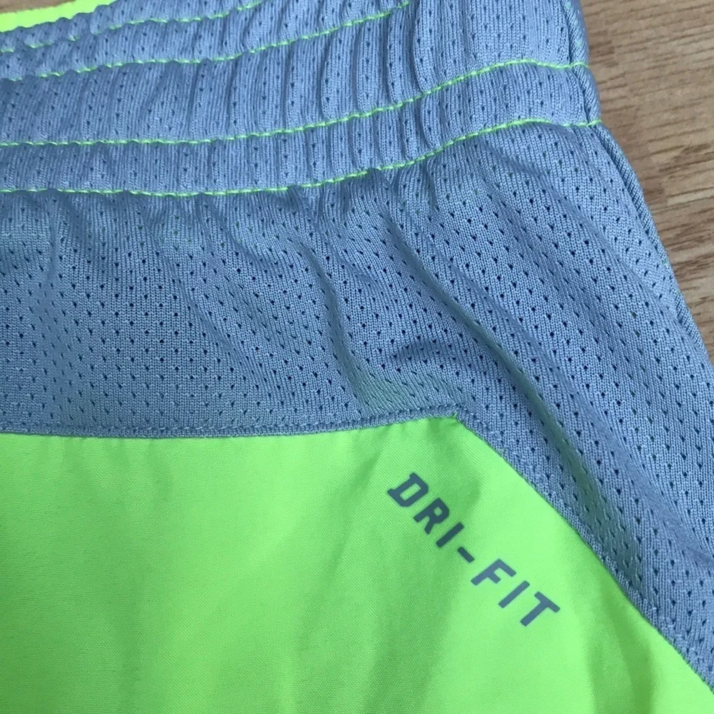 Nike neon yellow running shorts size medium NEW